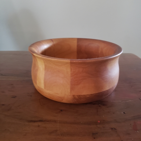 Wooden Bowl William Sonoma Tulip Salad Bowl Wood handmade 6in - Picture 6 of 7